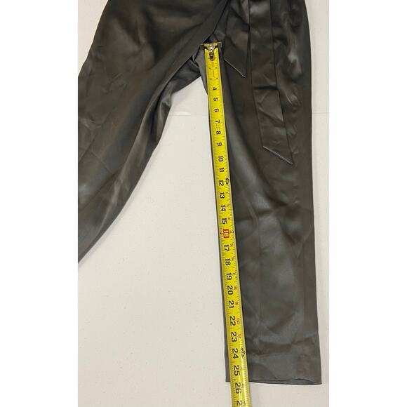 NWT White House Black Market WHBM Silver Satin Wrap Tapered Ankle Pant Size 0 - Picture 14 of 14